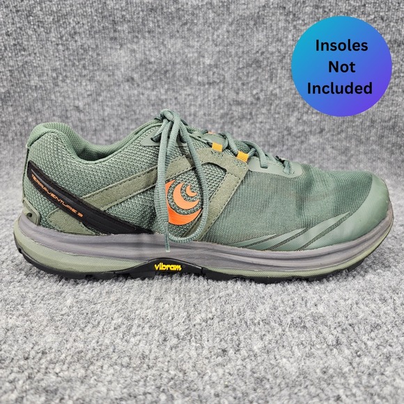 Topo Athletic Terraventure 3 Men Size 11.5 Dark Green Orange Trail Running Shoes - Picture 1 of 15